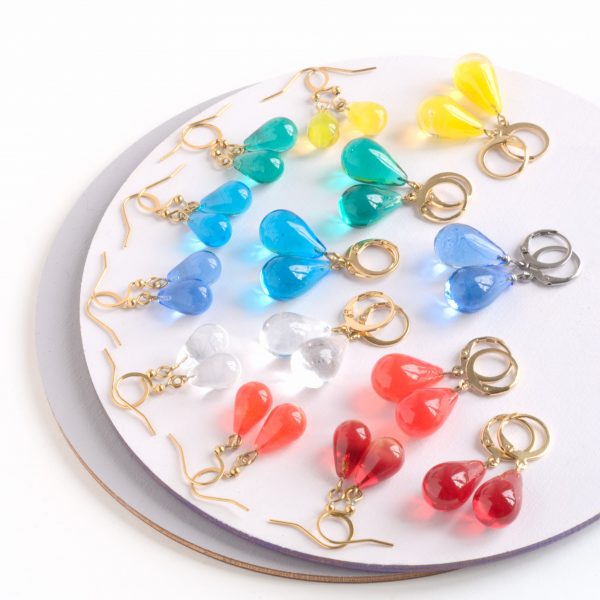 Boucles d'oreilles en verre de Murano , bijoux artisanales fait mains à Paris
