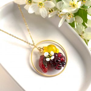 Collier fruits en verre grand modèle